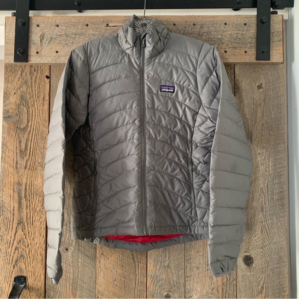 Women’s XS PATAGONIA Down Sweater‎ Full Zip Winter Ski Jacket Nickel Gray 84682